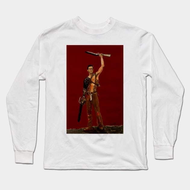 Ash Army of Darkness Bruce Campbell Long Sleeve T-Shirt by BryanWhipple